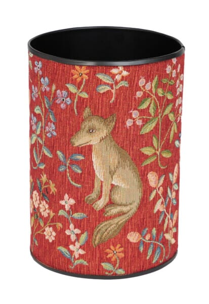 Medieval Rabbit & Fox Tapestry Waste Bin