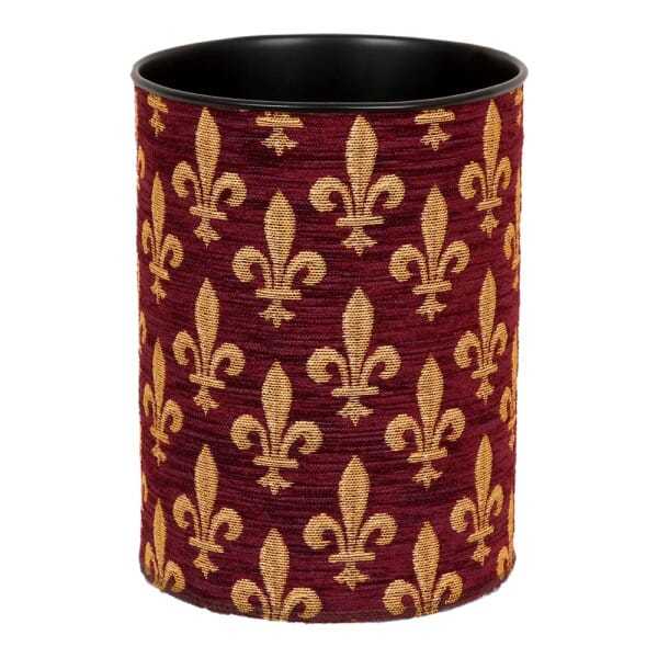 Fleur de Lys - Burgundy Tapestry Waste Bin