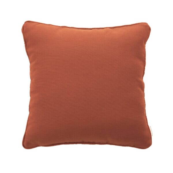 Pair of Terracotta Plain Regular Piped Woven Outdoor Cushions - 42 x 42 cm (17
