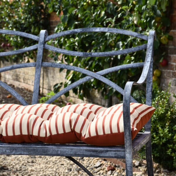 Terracotta Stripe Woven Outdoor Bench Cushion - 40 x 110 cm (16
