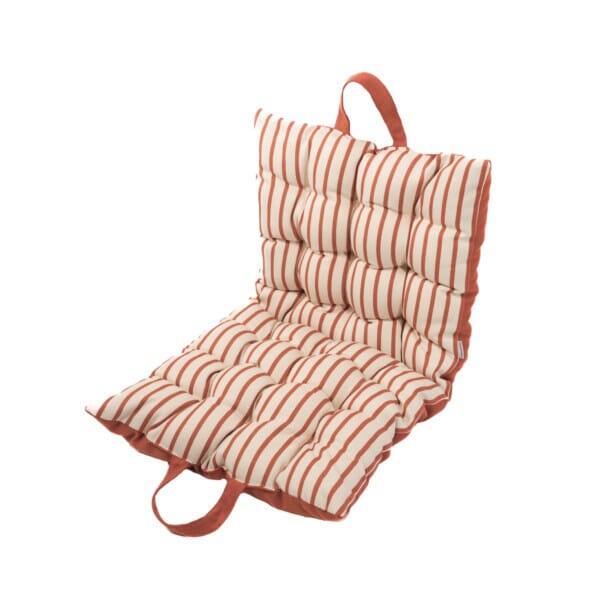 Terracotta Stripe Woven Outdoor Folding Carry Cushion - 50 x 100 cm (20