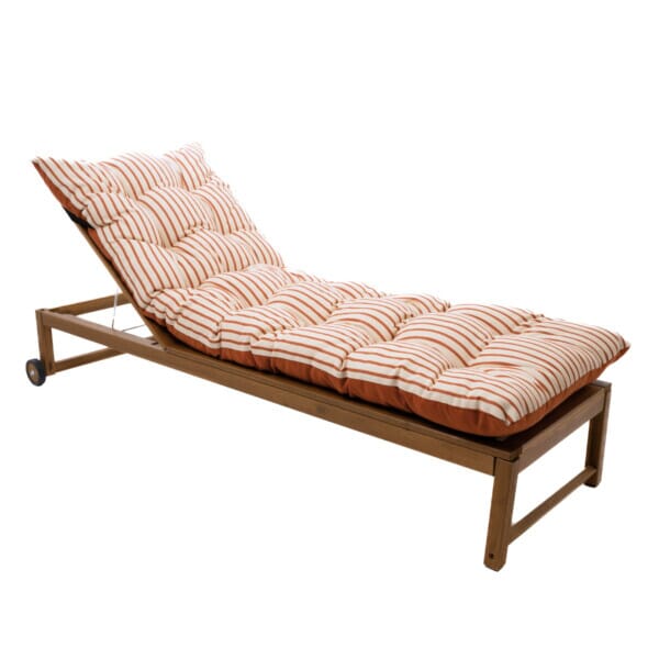 Terracotta Stripe Woven Outdoor Lounger Cushion - 190 x 65 cm (75