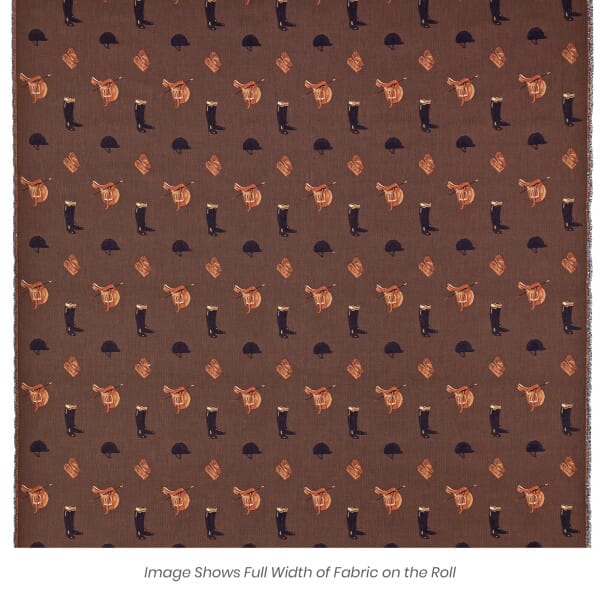 Equestrian - Brown Tapestry Fabric