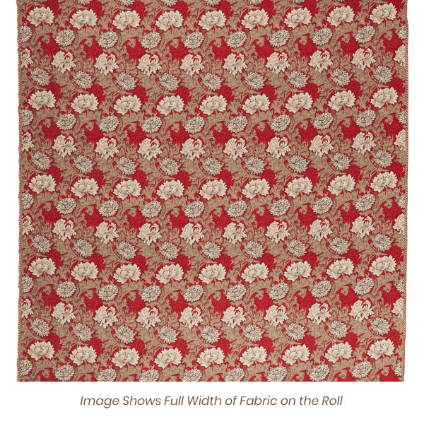 Chrysanthemums Red Tapestry Fabric