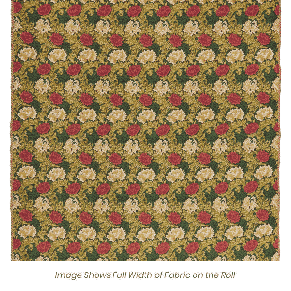 Chrysanthemums Green Tapestry Fabric