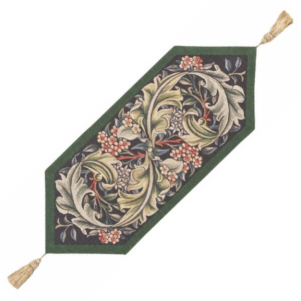 Acanthus Green Tapestry Table Runner - 84x34cm (33