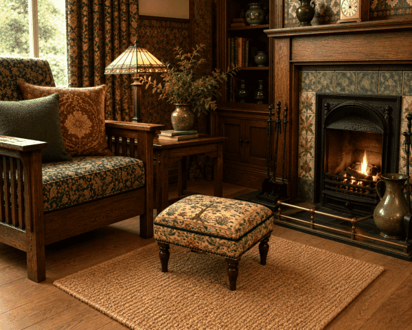 Tree of Life Light Upholstered Stool