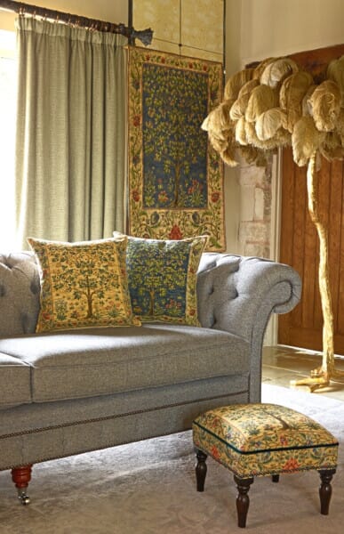 Tree of Life Light Upholstered Stool