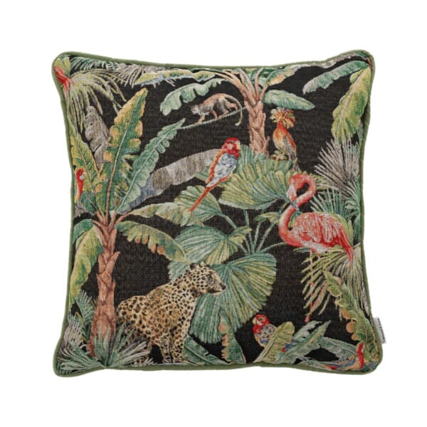 Pair of Tropical Regular Piped Woven Outdoor Cushions - 42 x 42 cm (17