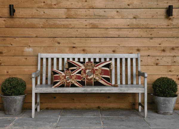 Union Jack Crest Oblong Tapestry Cushion - 30x44cm (12