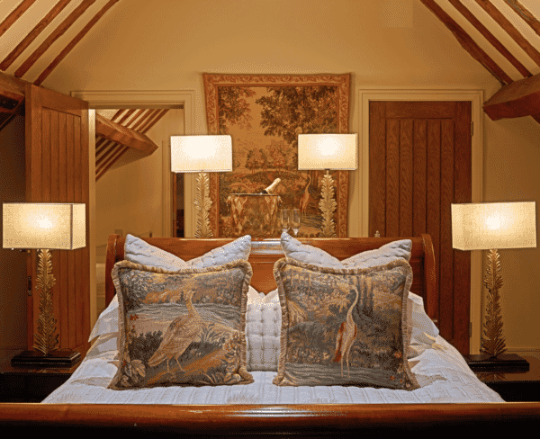 Verdure Heron with fringe Woolblend Tapestry Cushion - 48x48cm (19