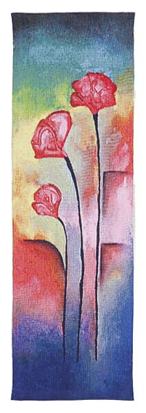 Poppies I Loom Woven Tapestry - 100 x 32 cm (3'3