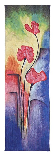 Poppies II Loom Woven Tapestry - 100 x 32 cm (3'3