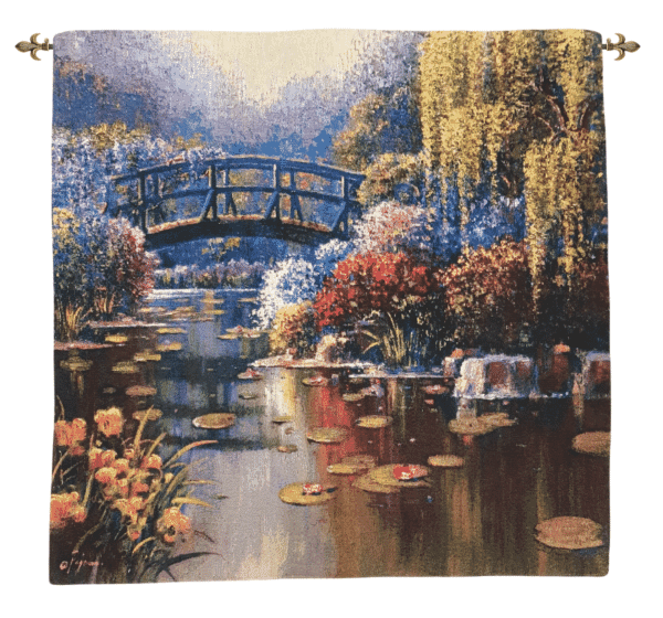 Giverny Bridge by Pejman Loom Woven Tapestry - 100 x 100 cm (3'3
