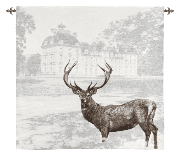 Chateau Cheverny Stag Loom Woven Tapestry - 145 x 145 cm (4'9