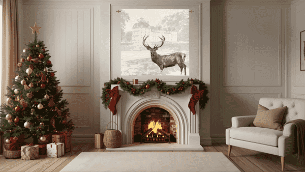 Chateau Cheverny Stag Loom Woven Tapestry - 145 x 145 cm (4'9