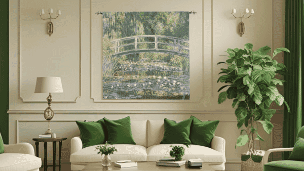 Giverny Bridge by Monet Loom Woven Tapestry - 96 x 96 cm (3'2