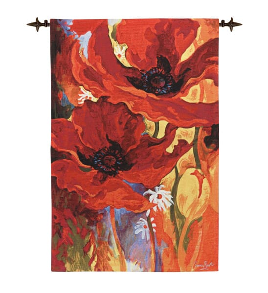 Poppy Blaze Loom Woven Tapestry - 140 x 94 cm (4'7