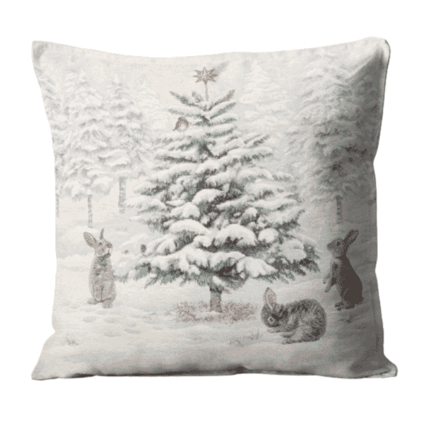 Snowy Tree Woven Cushion - 42x42cm (17