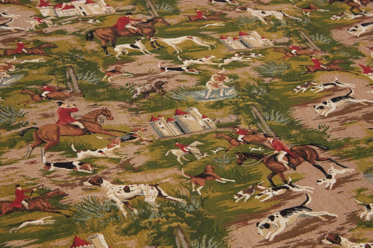 Horses Hounds Tapestry Fabric