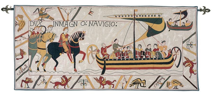 Bayeux Embarkation Loom Woven Tapestry 45 x 105 cm (1'6