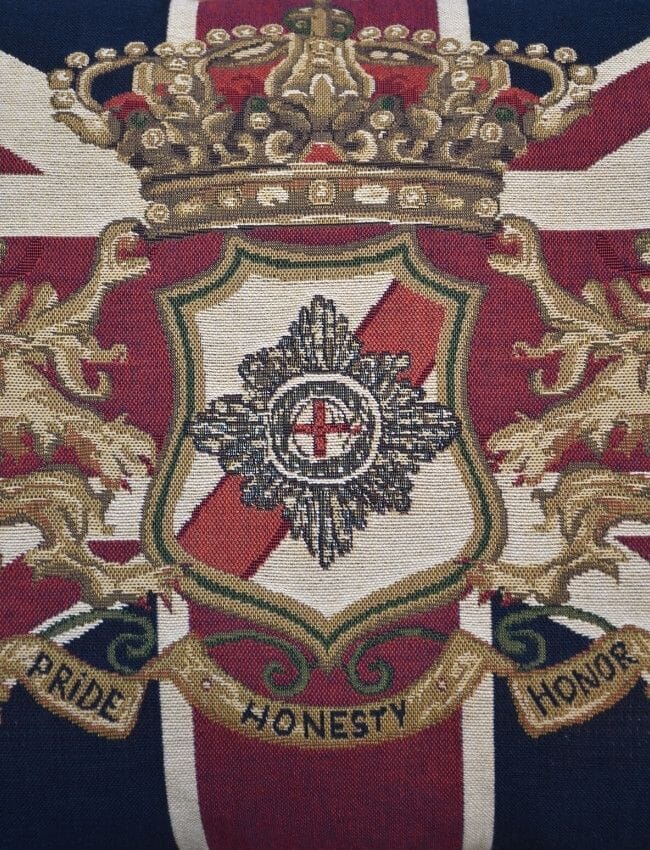 Union Jack Crest Large Tapestry Cushion 45x70cm 18 x27