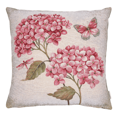 Hydrangeas Pink Woven Cushion - 42x42cm (17"x17")