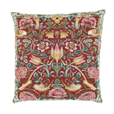 Tulip & Rose Red Tapestry Cushion - 46 x 46cm