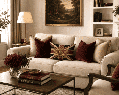 Union Jack Crest Oblong Tapestry Cushion - 30x44cm (12"x17")