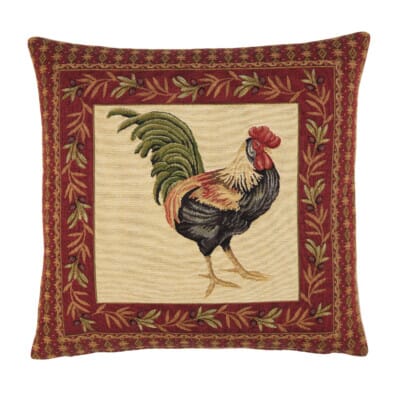 Black Cockerel Tapestry Cushion - 46 x 46cm