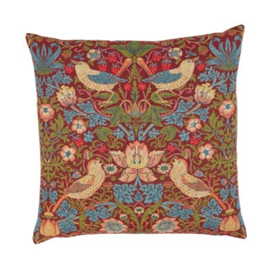 Strawberry Thief Red Tapestry Cushion - 46x46cm (18"x18")