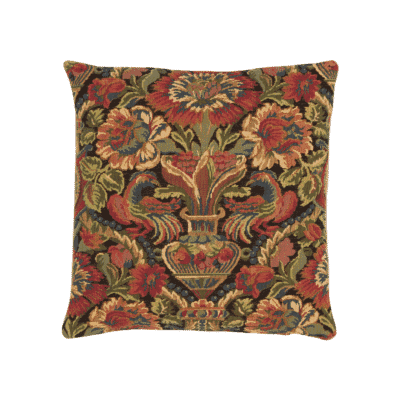 Vase & Birds Tapestry Cushion with Feather Filler - 33x33cm (13"x13")