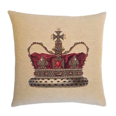 Crown Cream Tapestry Cushion - 46x46cm (18"x18") - Last piece remaining!
