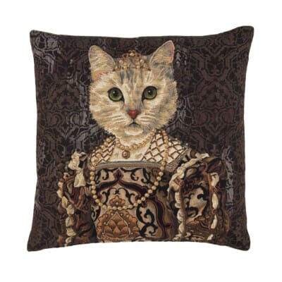 Lady Cat Tapestry Cushion - 46 x 46cm