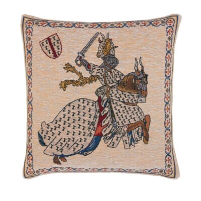 Jousting Duke White Tapestry Cushion - 46 x 46cm