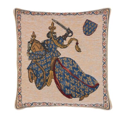 Jousting Duke Blue Tapestry Cushion - 46 x 46cm