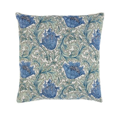 Anemone Blue Green Tapestry Cushion - 46 x 46cm