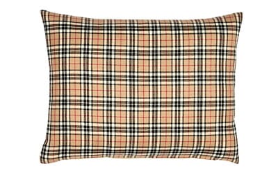 Scottish Tartan Beige Cushion with Velvet back - 33x46cm (15"x18")