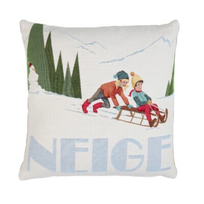 Winter Sledging Tapestry Cushion - 46 x 46cm