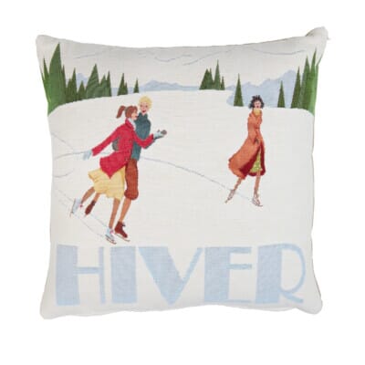 Winter Skating Tapestry Cushion - 46 x 46cm