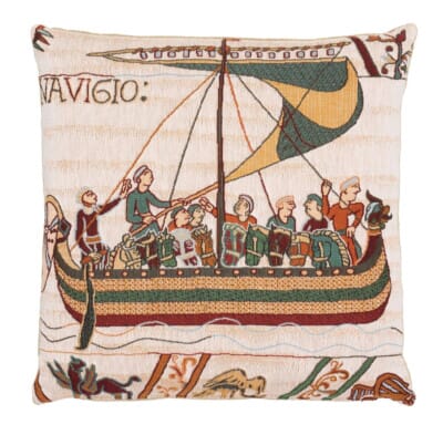 Bayeux Boat Tapestry Cushion - 46 x 46cm