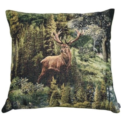 Woodland Stag Tapestry Cushion - 46x46cm (18"x18")