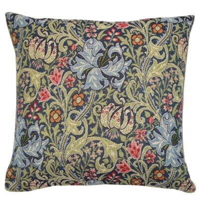 Morris Blue Lily Tapestry Cushion - 46x46cm (18"x18")