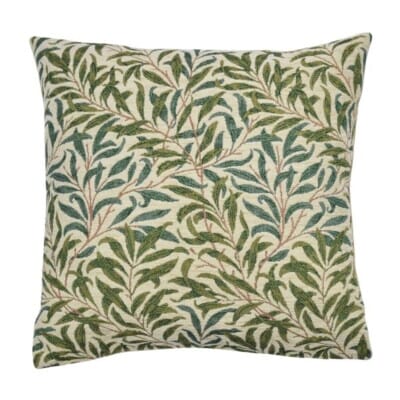 Willow Bough Green Tapestry Cushion with Feather Filler - 33x33cm (13"x13")