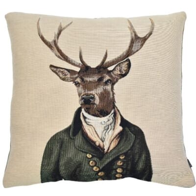 Stanley Stag - Plaid Tapestry Cushion - 46x46cm (18"x18")