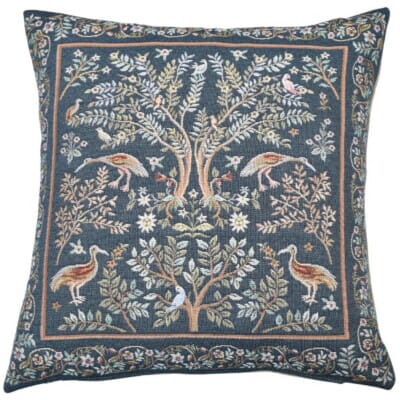 Trees & Birds Blue Tapestry Cushion - 46x46cm (18"x18")