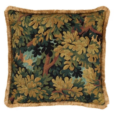 Verdure Royale Cushion with Gold Fringe - 58x58cm (23"x23")