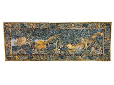 Fox & Pheasants Loom Woven Tapestry - 58 x 134 cm (1'11" x 4'5") - Requires Rod Size 4