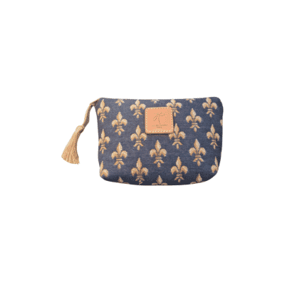 Blue Fleur De Lys Purse - 12 x 17cm