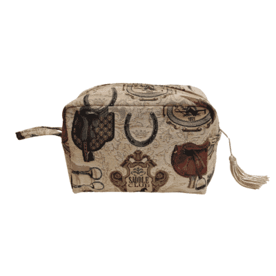 Equestrian Beige Washbag - 20 x 17 x 7cm